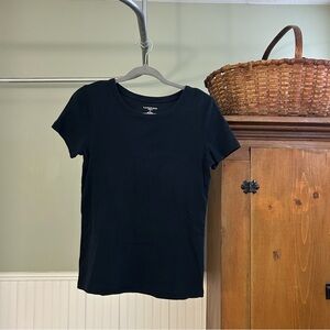 Lands' End Women's Classic Black Short Sleeve Tee